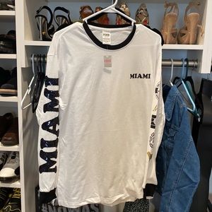 VS pink LS Miami sequin tee